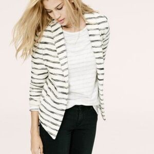 Lou & Grey Black and White Striped Bomber Jacket